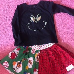 Custom Christmas Grinch shirt and skirt